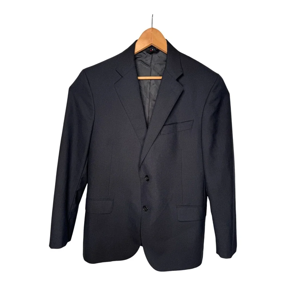 Jack Spade Mens 42 Wool Sport‎ Coat Blazer Black 2 Button Made USA Career Formal